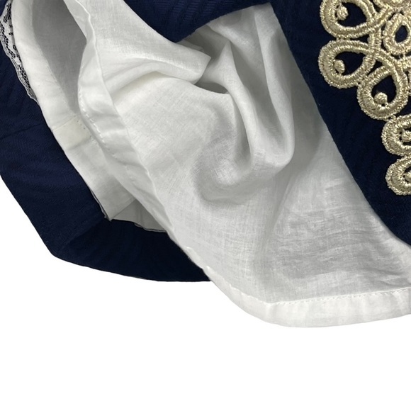 LILLY PULITZER BETSEY JACQUARD FLORAL LACE NAVY GOLD STRAPLESS MINI DRESS - Picture 11 of 16